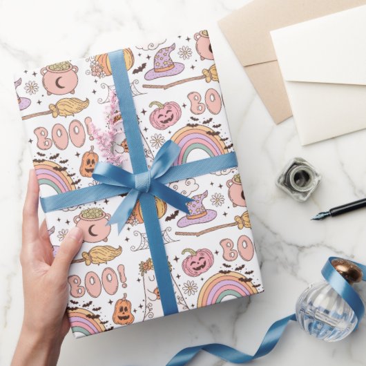 Papier Cadeau Retro Trendy Cute Halloween Elements Ghost Citroui (Cadeaux)