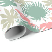 Papier Cadeau Rétro, tropical, feuille (Coin rond)