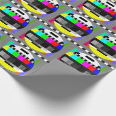 Papier Cadeau Retro TV pas d'illustration de signal. (Coin)