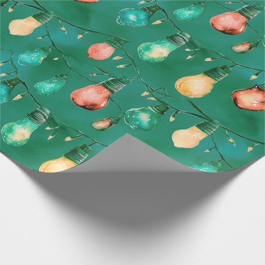 Papier Cadeau Retro Vacances Lumières Amusants Joli Noël Moderne (Coin)