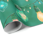 Papier Cadeau Retro Vacances Lumières Amusants Joli Noël Moderne (Coin rond)