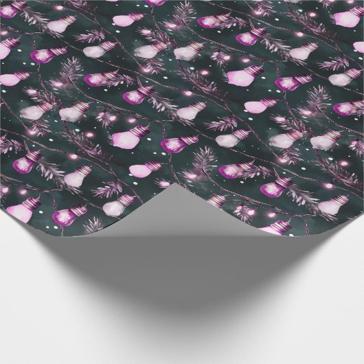 Papier Cadeau Retro Vacances Lumières Amusants Joli Noël Moderne (Coin)