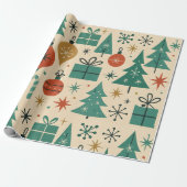 Papier Cadeau Retro Vacances Mmilieu du siècle moderne (Déroulé)