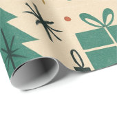 Papier Cadeau Retro Vacances Mmilieu du siècle moderne (Coin rond)