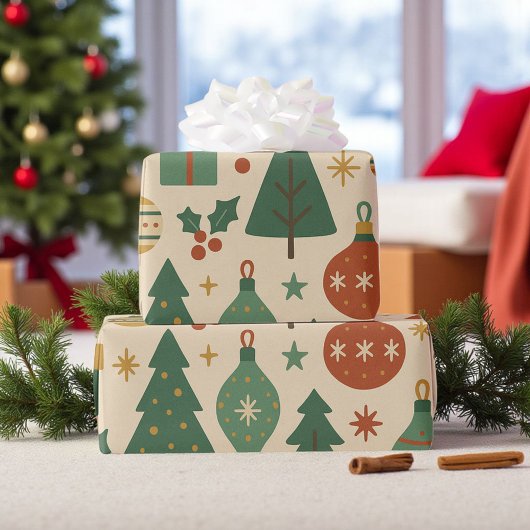 Papier Cadeau Retro Vacances Mmilieu du siècle moderne