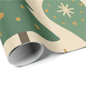 Papier Cadeau Retro Vacances Mmilieu du siècle moderne (Coin rond)