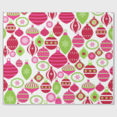 Papier Cadeau Retro Vacances Ornements Motif de Noël (Plat)