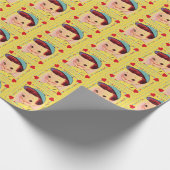 PAPIER CADEAU RETRO VALENTINE GARÇON AVEC CARRÉ (Coin)