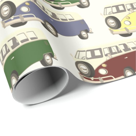 Papier Cadeau Retro Van (Coin rond)