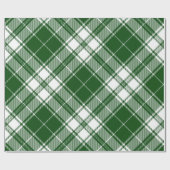 Papier Cadeau Retro Vert Blanc Noël Nouvel An Tartan Plaid (Plat)