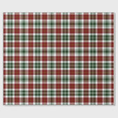 Papier Cadeau Retro Vert Rouge Noël Nouvel An Tartan Plaid (Plat)