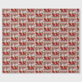 Papier Cadeau retro vintage Noël famille (Plat)