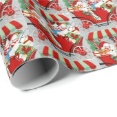 Papier Cadeau retro vintage Noël famille (Coin rond)