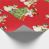 Papier Cadeau Retro Vintage Snowmen (Coin)