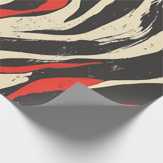 Papier Cadeau Retro Wave Stripes Wrapping Paper (Coin)
