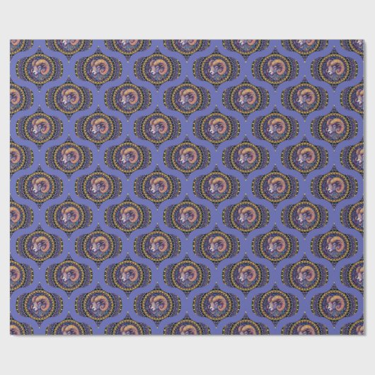 Papier Cadeau Retro Whimsical Aries Astrology Mandala Pattern (Plat)