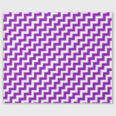 Papier Cadeau Rétro zigzag pourpre et blanc de Chevron à la mode (Plat)
