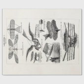 Papier Cadeau Rétros avions d'avions de dirigeables vintages (Plat)