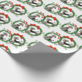 Papier Cadeau Rétros caniches de Noël (Coin)