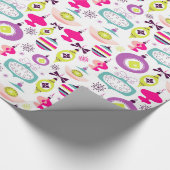 Papier Cadeau Rétros ornements lumineux de Noël (Coin)