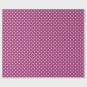Papier Cadeau Rétros points cerclés, fuchsia, noir et blanc (Plat)