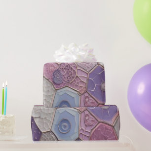 Papier Cadeau Rêve de Lavande : Géométrique Violet et Bleu Doux