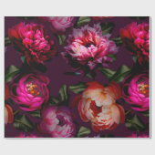 Papier Cadeau rêve floral foncé (Plat)