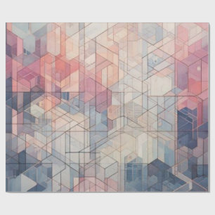 Papier Cadeau Rêve Géométrique Pastel – Motif Abstrait Moderne
