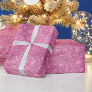 Papier Cadeau Rêve rose étincelle
