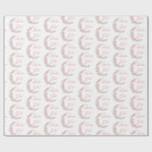 Papier Cadeau rêve rose lune équipe fille baby shower (Plat)