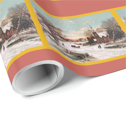 Papier Cadeau Réveillon de Noël (Coin rond)