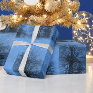 Papier Cadeau Réveillon de Noël, Étoile du Nord, Hiver, Neige