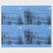 Papier Cadeau Réveillon de Noël, Étoile du Nord, Hiver, Neige (Plat)