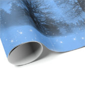 Papier Cadeau Réveillon de Noël, Étoile du Nord, Hiver, Neige (Coin rond)