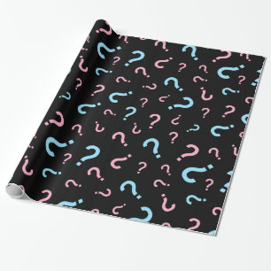 Papier Cadeau Révélation du sexe Point d'interrogation Rose et B