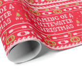 Papier Cadeau Rêver des Rafters rouges de Noël en eau vive (Coin rond)