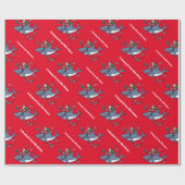 Papier Cadeau Rêver d'un grand blanc Noël rouge (Plat)