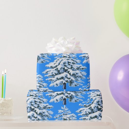 Papier Cadeau Rêves d'Arbre Glacé Forêt enneigée (Cadeaux de fête)