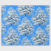 Papier Cadeau Rêves d'Arbre Glacé Forêt enneigée (Plat)