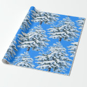 Papier Cadeau Rêves d'Arbre Glacé Forêt enneigée (Déroulé)