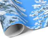 Papier Cadeau Rêves d'Arbre Glacé Forêt enneigée (Coin rond)