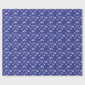 Papier Cadeau Rêves d'espace bleu (Plat)