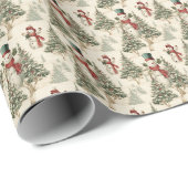 Papier Cadeau Rêves d'hiver de Snowman (Coin rond)