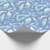 Papier Cadeau rêves doux - plumes d'aquarelle cyanotype : (Coin)