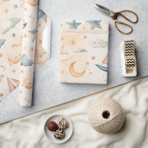 Papier cadeau Rêveur Voiliers & Étoiles