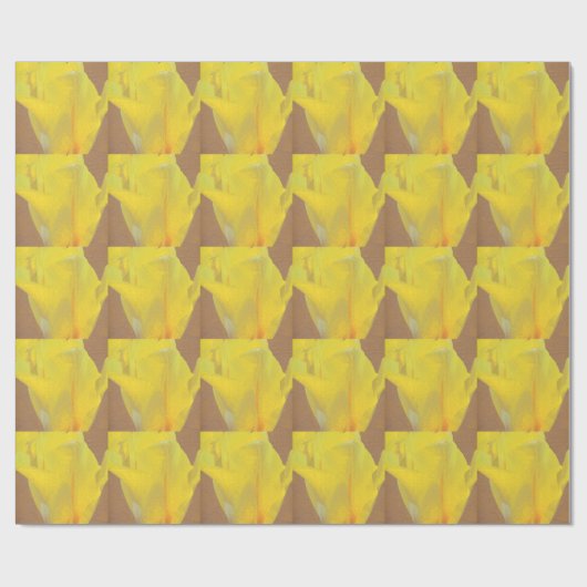 Papier Cadeau Rhapsodie florale en jaune (Plat)