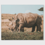 PAPIER CADEAU RHINO EN AFRIQUE (Plat)