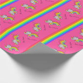 Papier Cadeau Rhino Rainbow Funny Cute Kids Rhinoceros (Coin)