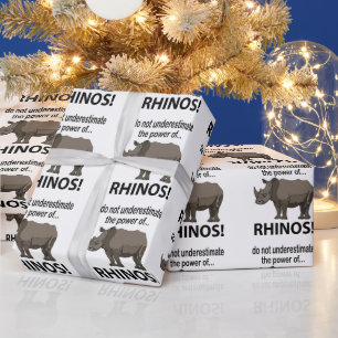 Papier Cadeau Rhinocéros Animal Drôle Rhinocéros
