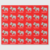 Papier Cadeau Rhinocéros habillé pour Noël ! (Plat)
